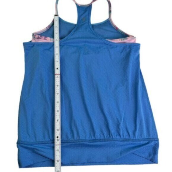 Ivivva | Blue & Pink Print Double Dutch Athletic Racerback Top Big Girl Size 12 - Picture 8 of 11